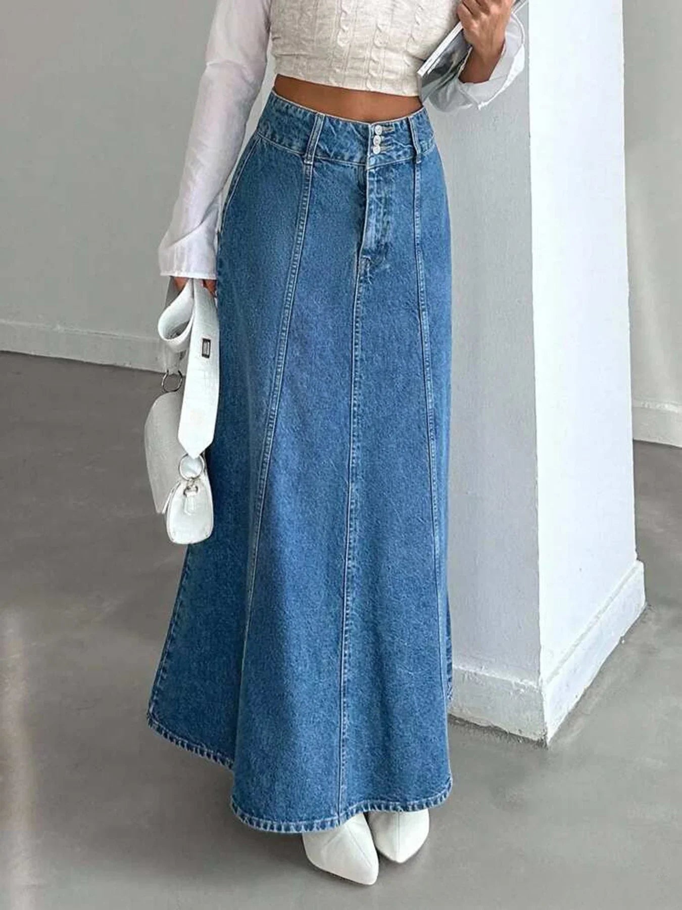 Lidia Denim Midi Skirt