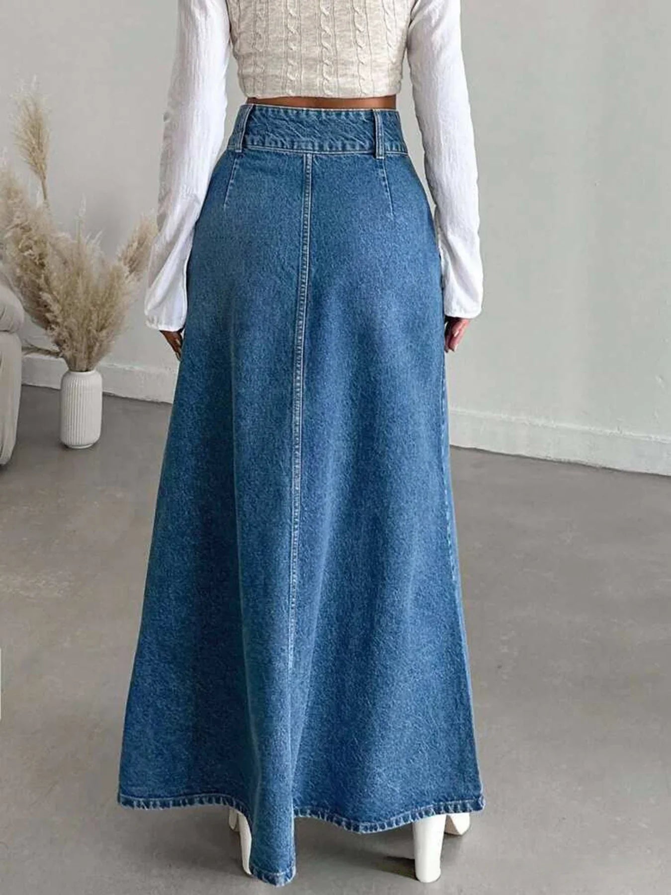 Lidia Denim Midi Skirt