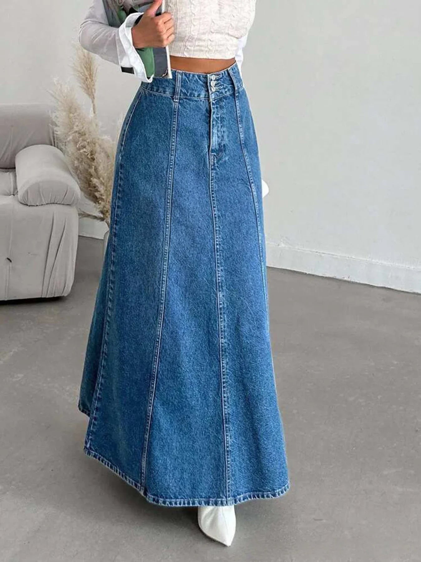 Lidia Denim Midi Skirt